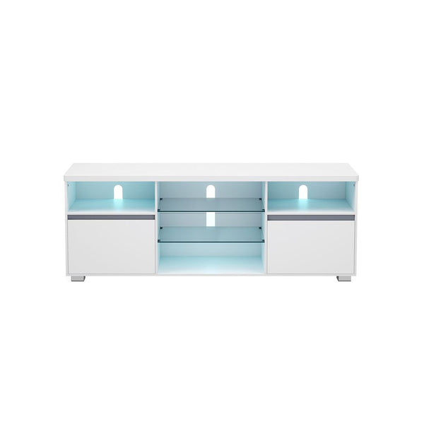 Tv-meubel - Televisietafel - Met open planken - LED-verlichting - 160 cm
