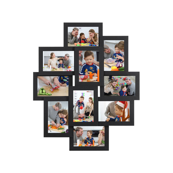 Fotolijst - Collage - Voor 10 foto's - Elk 10 x 15 cm  - Zwart