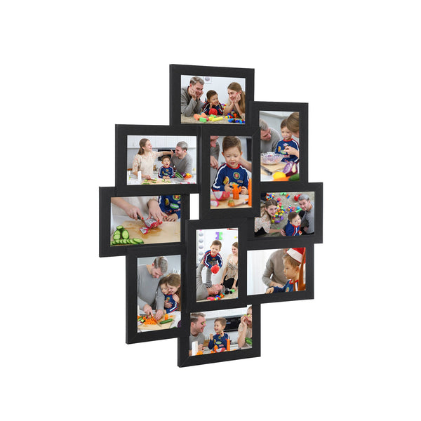 Fotolijst - Collage - Voor 10 foto's - Elk 10 x 15 cm  - Zwart