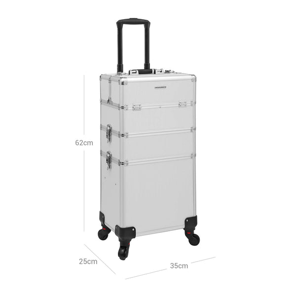 Cosmetica Trolley 3-in-1 - Make-up Koffer - Zilver
