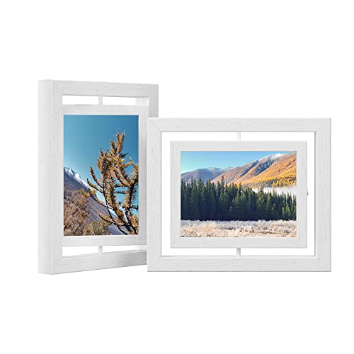 Set van 2 Roterende Fotolijsten - voor Foto's van 12,7 x 17,8 cm - Wit