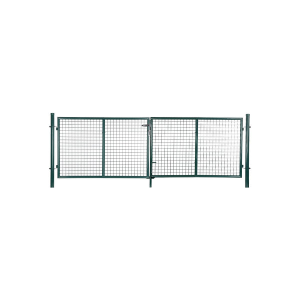Tuindeur - Met dubbele poort - Inclusief slot en 3 sleutels - 100 x 320 cm - Groen