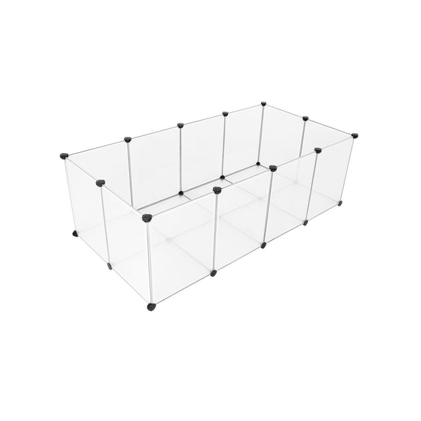 Huisdier speelbox met bodem - Hek kooi - 20 panelen - Wit