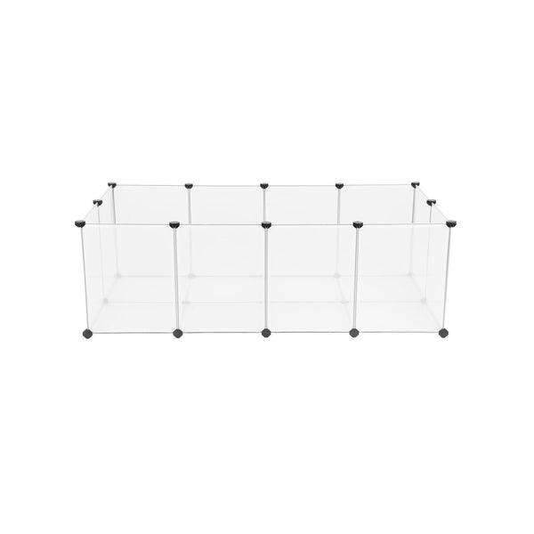 Huisdier speelbox met bodem - Hek kooi - 20 panelen - Wit