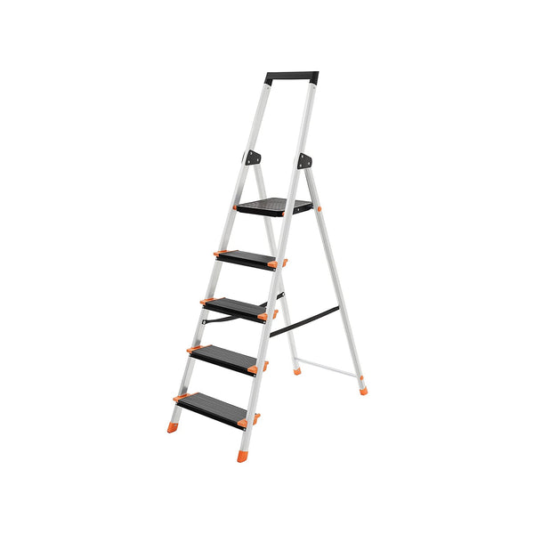 Ladder - 5 treden - Trapladder - Opvouwbaar - Trapladder - Aluminium ladder - Belastbaar tot 150 kg