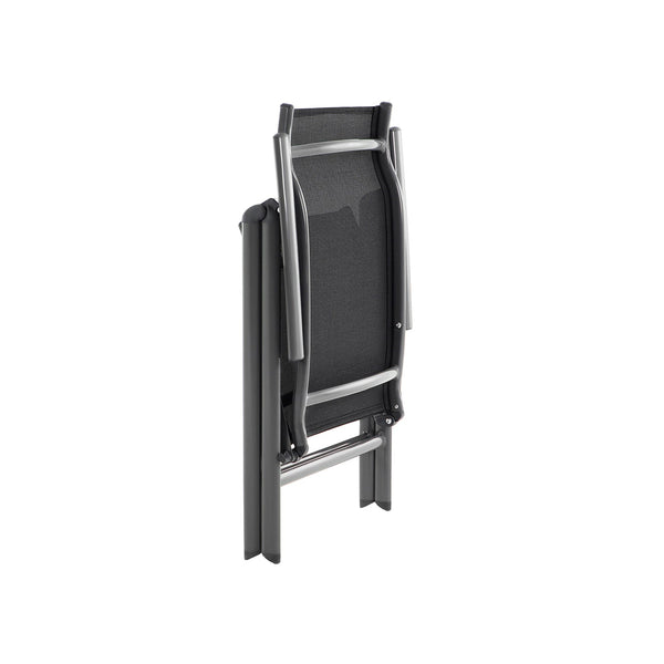 Tuinstoelen - Buitenstoelen - klapstoelen - aluminium frame - Rugleuning verstelbaar - Zwart