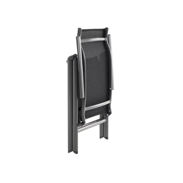 Tuinstoelen - Set van 4 - Klapstoelen - Buitenstoelen - Met robuust aluminium frame - Zwart