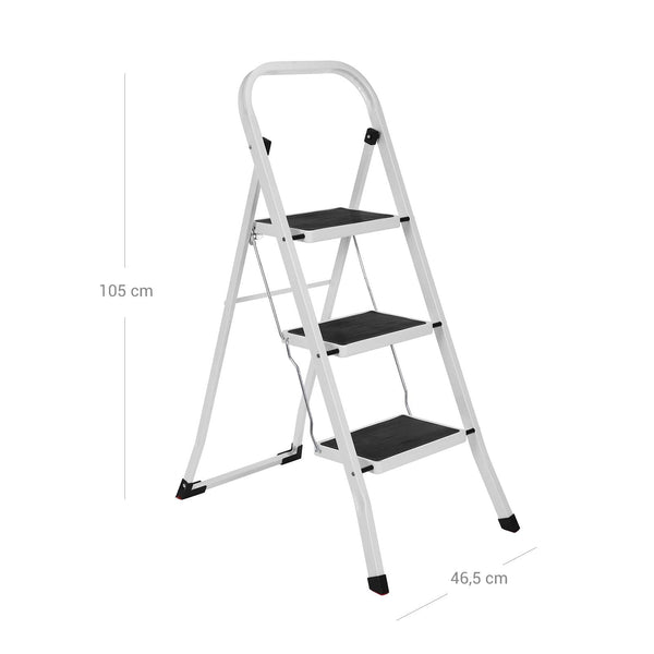 Ladder - Huis ladder - Keukentrap - Huishoudtrap - Vouwladder - Wit