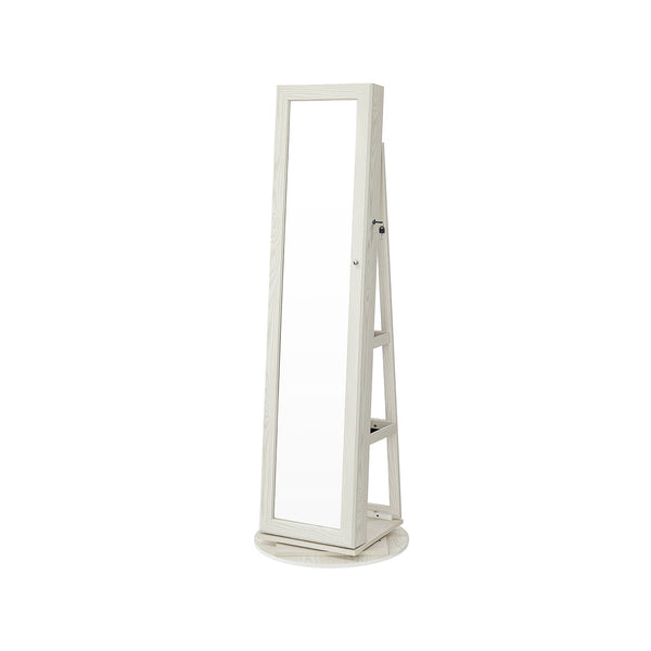 Sieradenkast - Spiegelkast 360° - Draaibaar - Afsluitbaar - Wit