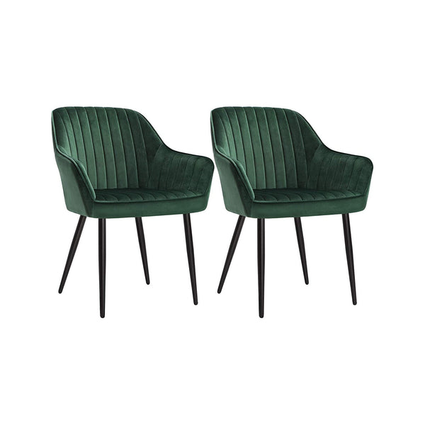 Eetkamerstoelen - Keukenstoelen - fauteuils -  Lounge stoelen - Set van 2 - Groen