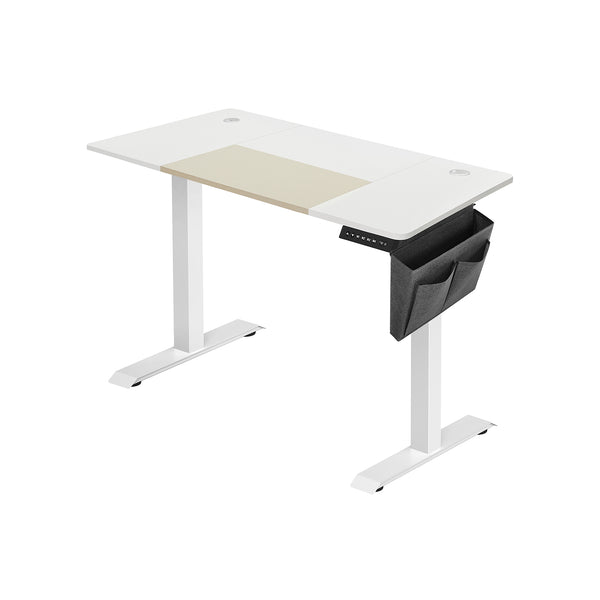 Zit sta bureau - Computertafel - In hoogte verstelbaar - Met wielen - 120cm x 60cm - Wit