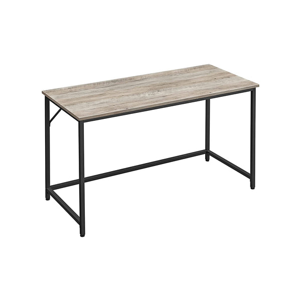 Computertafel - Bureau - 140cm breed - Stale frame en houten blad - Grijs
