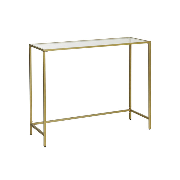 Moderne consoletafel - Bijzettafel - Glazen Plaat - Goude frame