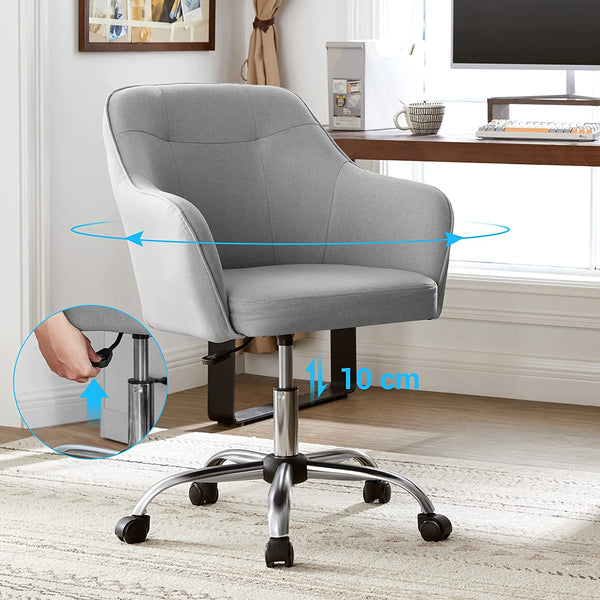 Bureaustoel -  comfortabele bureaustoel - In hoogte verstelbare computerstoel - Grijs