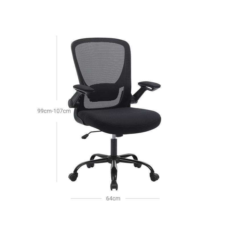 Bureaustoel - Kantoorstoel - Ergonomische Computerstoel - Verstelbare Bureaustoel - Zwart