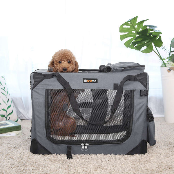 Honden tas - Honden vervoer - Dieren tas - Honden box - Katten box - Grijs