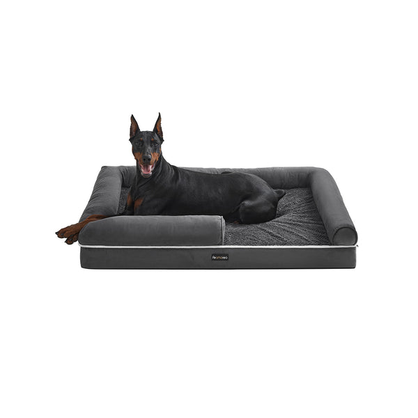 Orthopedisch hondenbed - Hondenmand - Met verhoogde rand - 120 x 85 x 25 cm - Zwart