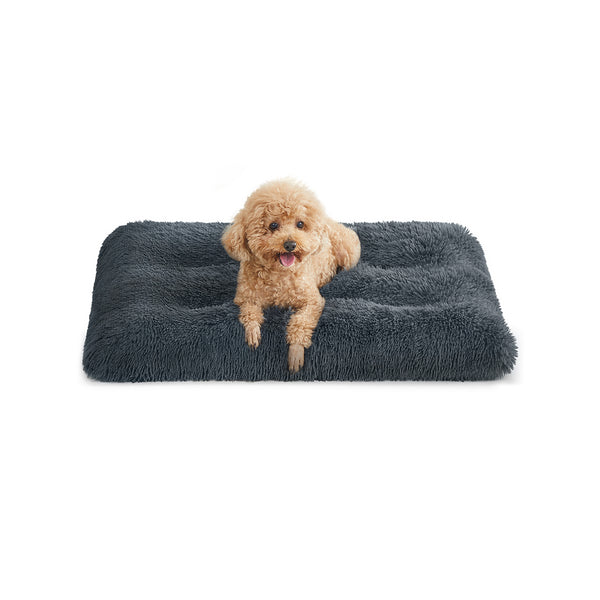 Hondenmand - Pluizig hondenbed - 80 x 50 cm - Donkergrijs