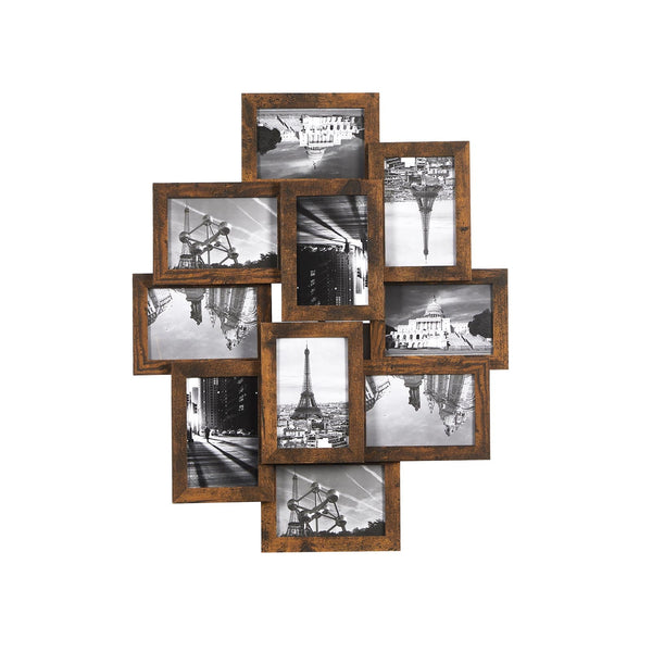 Fotolijst - Collage - Voor 10 foto's - Vintage - Bruin