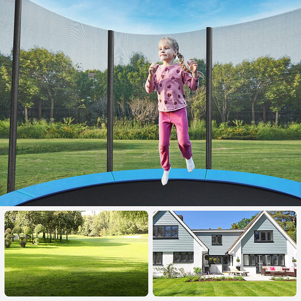 Grote trampoline - Met veiligheidsnet - Ladder en gepolsterde palen -  Ø 305 cm