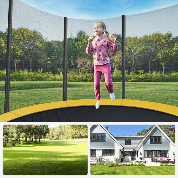 Grote trampoline - Ø 305 cm - Met veiligheidsnetladder  - Geel