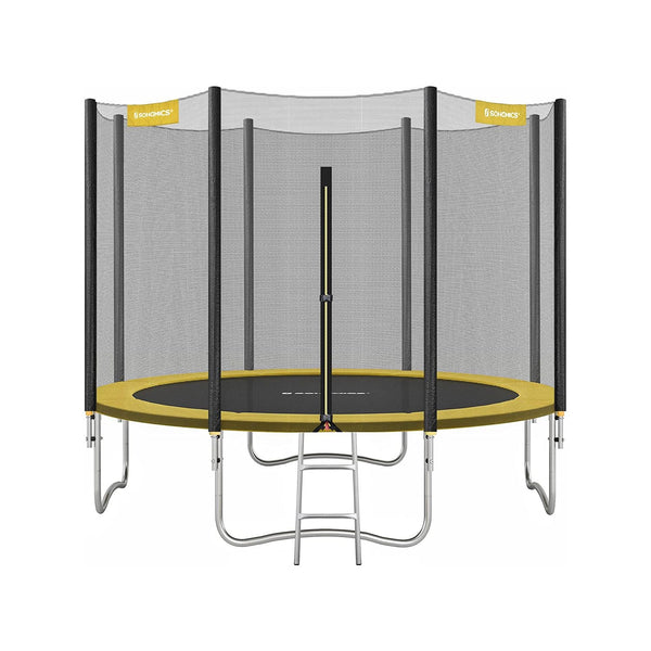 Grote trampoline - Ø 305 cm - Met veiligheidsnetladder  - Geel