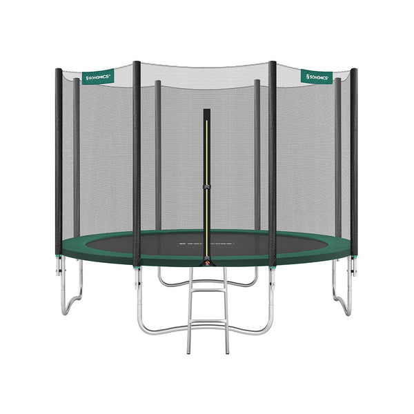 Trampoline Ø 366 cm - Ronde tuintrampoline - Met veiligheidsnet en ladder - Zwart-groen