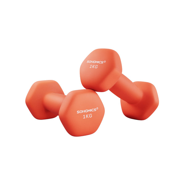 Halters - 2 Gewichten van 1 kg - Halter set - Oranje