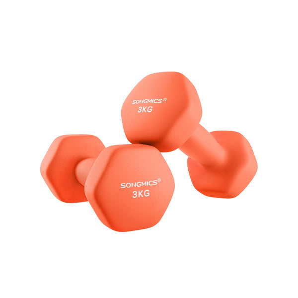 Halters - 2 Gewichten van 3 kg - Halter set - Oranje