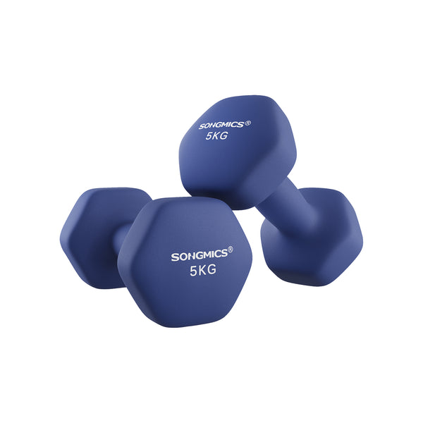 Halters - 2 Gewichten van 5 kg - Halter set - Blauw