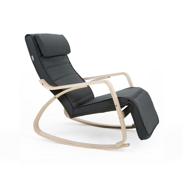 Schommelstoel - Relaxstoel - Loungestoel - 5-voudig verstelbaar voeteneinde - Grijs