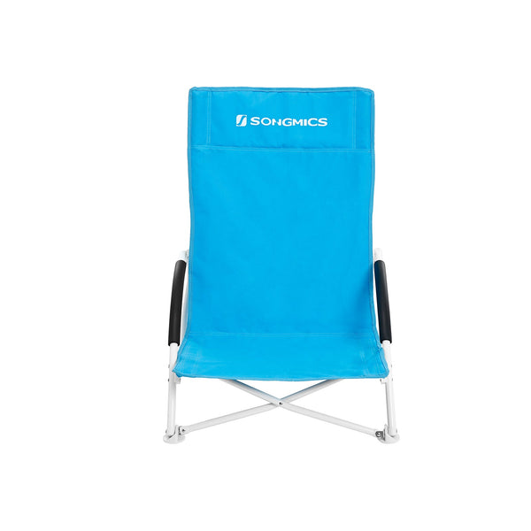 Strandstoel - Draagbare klapstoel - Inklapbare campingstoel - Opvouwbaar - Comfortabel - Blauw