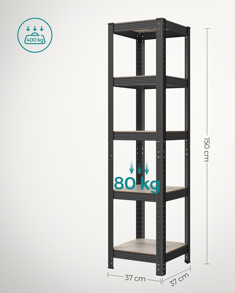 Small Rack Box - Dulap de living - Extra Strong - 5 niveluri - Negru