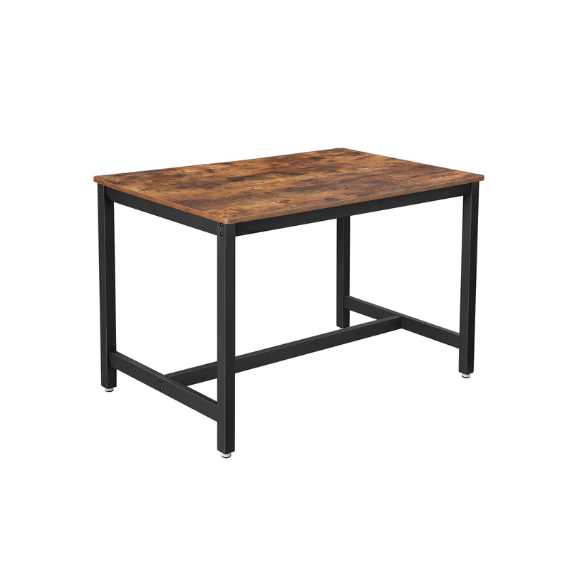 Table de cuisine - pour 4 personnes - 120 x 75 x 75 cm - cadre en métal et feuille en bois - Design industriel - brun