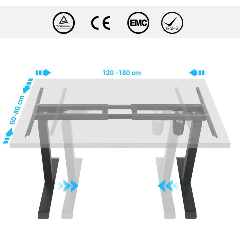 Zit sta Bureau frame - In hoogte verstelbaar bureau frame - Elektrisch - Zwart