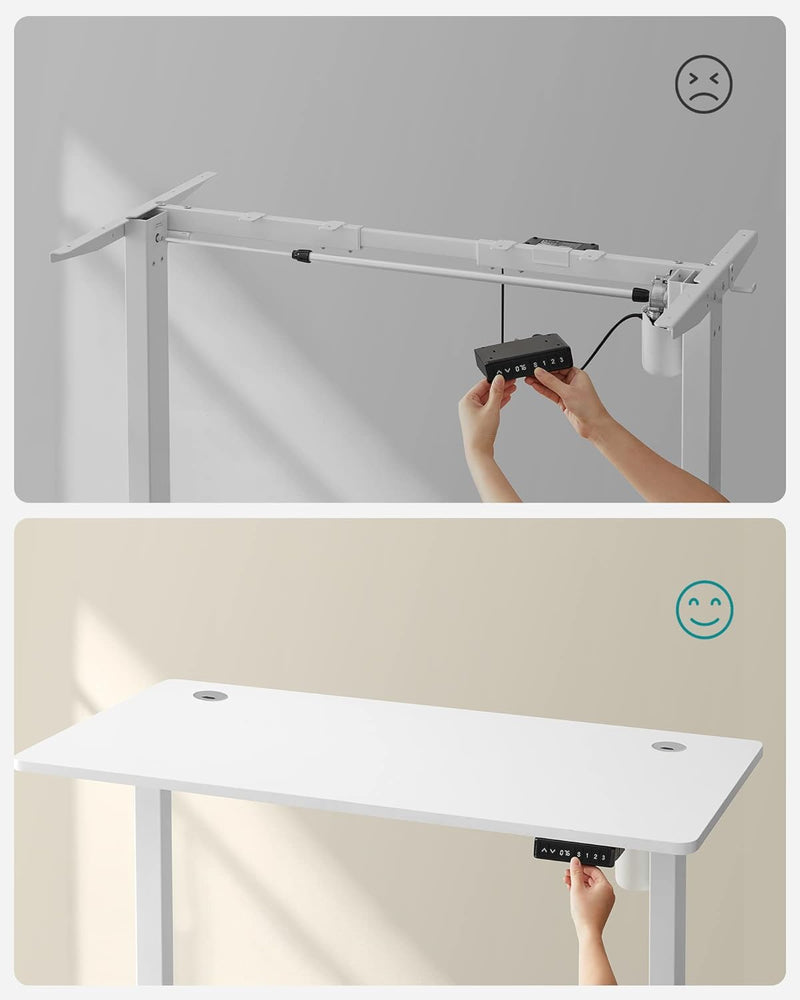 Assez le support - Table d'ordinateur - réglable en hauteur - avec roues - blanc