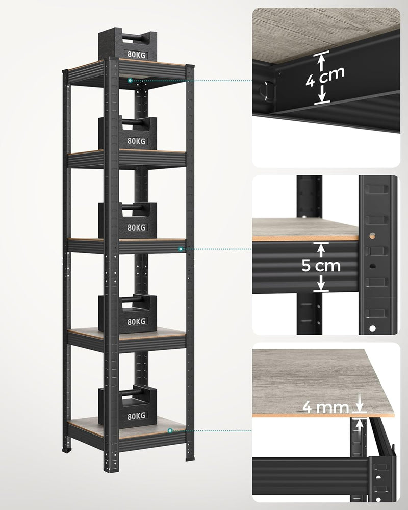 Small Rack Box - Dulap de living - Extra Strong - 5 niveluri - Negru