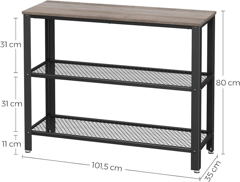 Konsolipöytä - Gangtafel 2 grillillä - sivutaulukko - 101,5 x 35 x 80 cm - harmaa