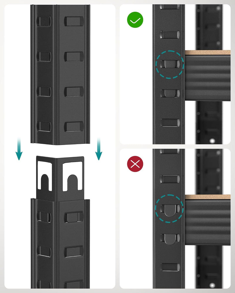 Small Rack Box - Dulap de living - Extra Strong - 5 niveluri - Negru