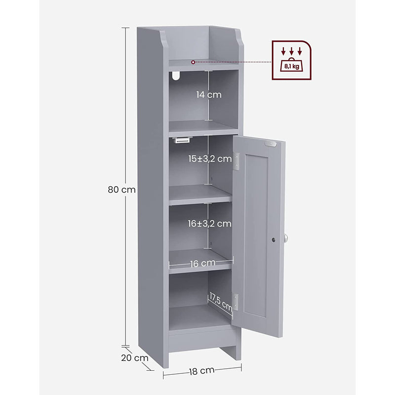 Cabinet de baie - Beepercase - două compartimente deschise - gri