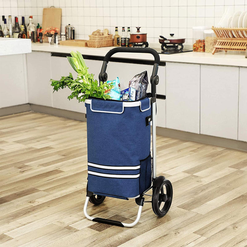 Boodschappenwagen - 35 L - Met wielen - Blauw