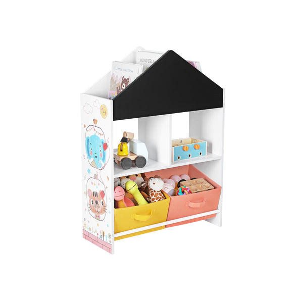 Nursery Rack - Cabinet de jucării - cu 4 compartimente - portocaliu negru și galben