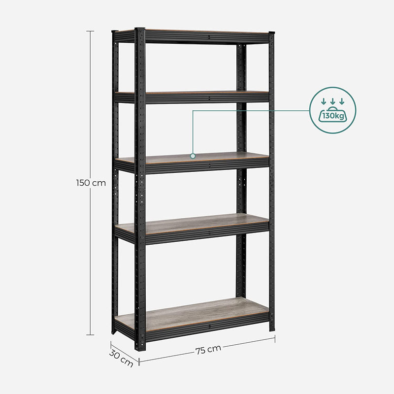 Rack Box - Dulap de living - Extra puternic - 5 niveluri - negru