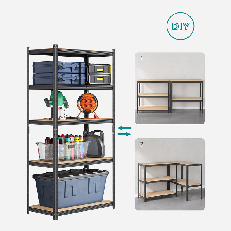 Rack Box - Cellar Rack - med 5 niveauer - på 200 cm høj - sort