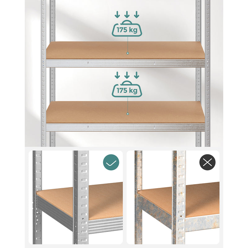 Rack Box - kælder - med 5 niveauer - på 200 cm høj - sølv