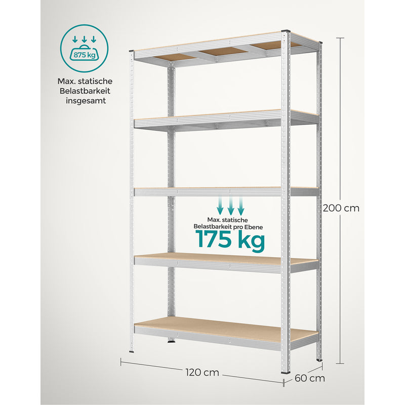 Telinekaapit - kellarikuva - 5 cm korkea - hopea - 5 tasoa -