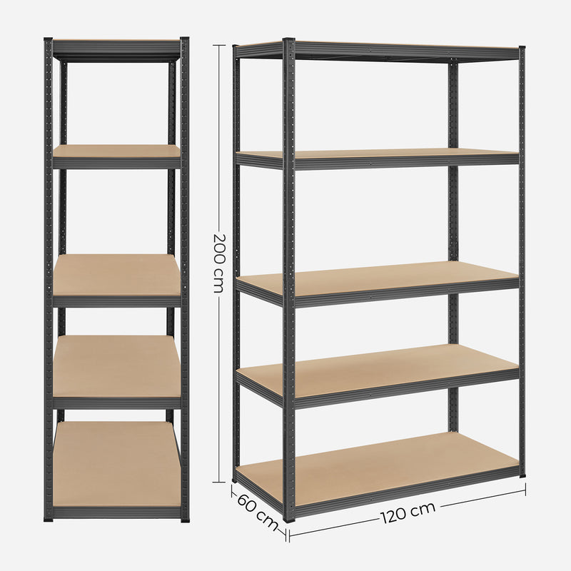 Rack Box - Cellar Rack - Med 5 niveauer - på 200 cm høj - grå