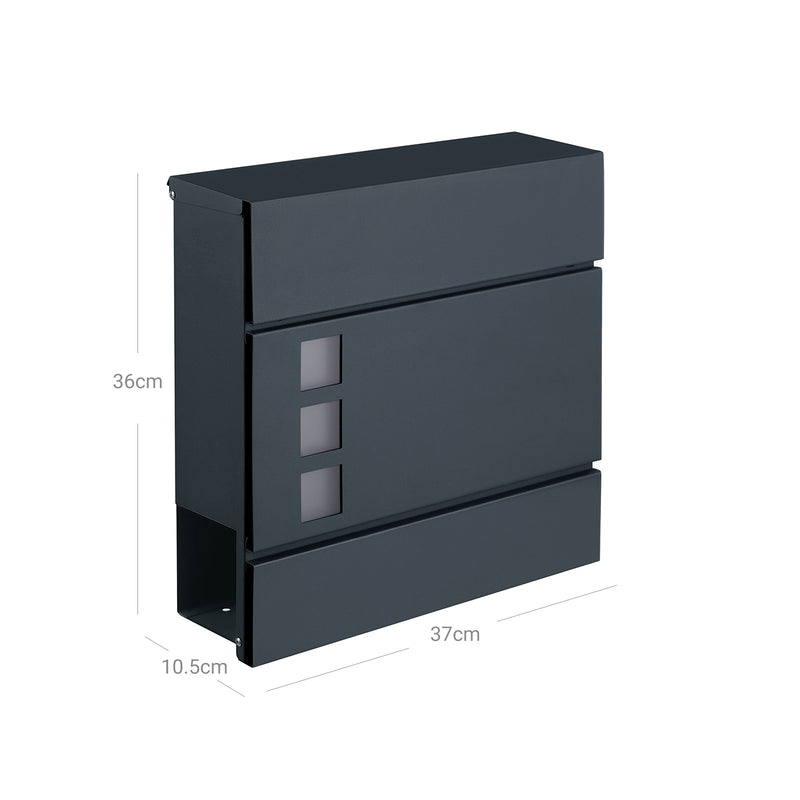 Wall Letterbox - Letterbox - Med tidningsbox - med Lock - Anthriciet