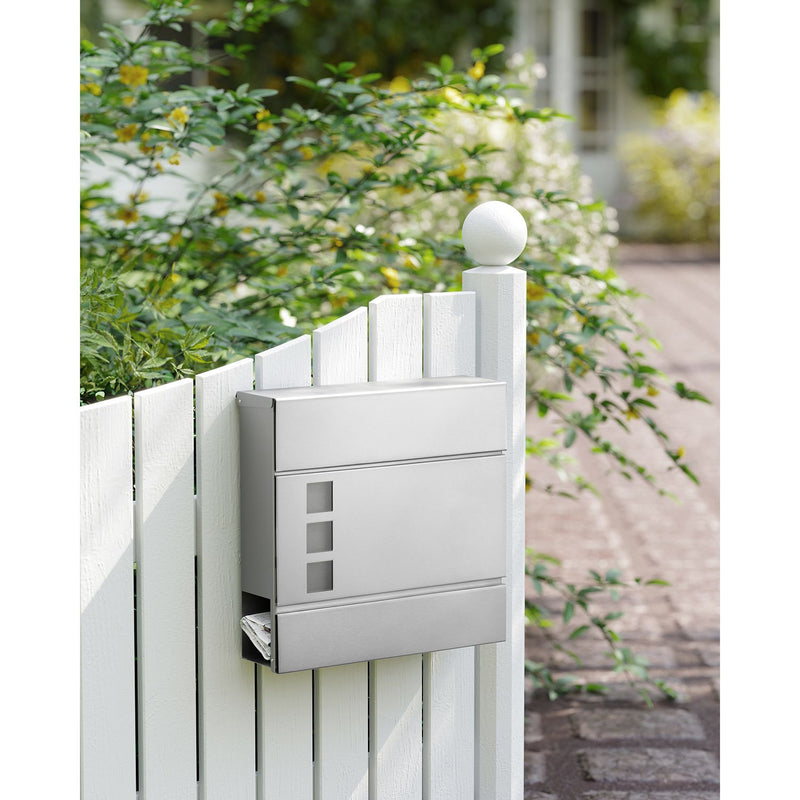 Boîte aux lettres Wall - Boîte aux lettres - avec boîte à journaux - avec verrouillage - argent