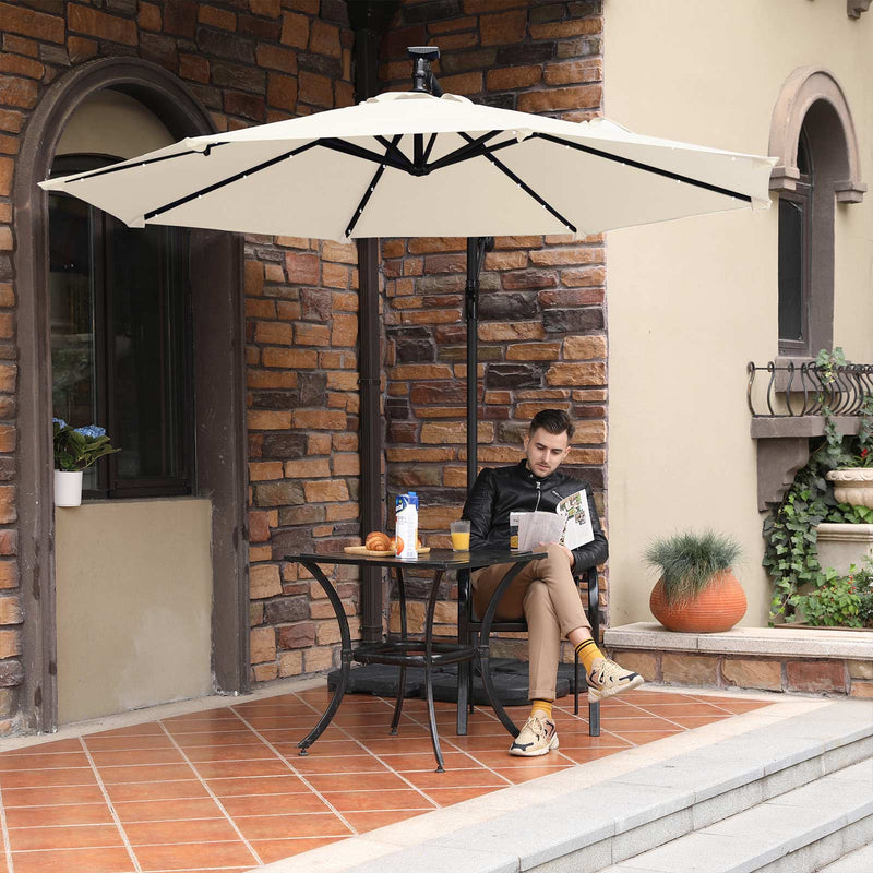 Parasol - med LED Sunlight Lighting - Sunshade - Beige